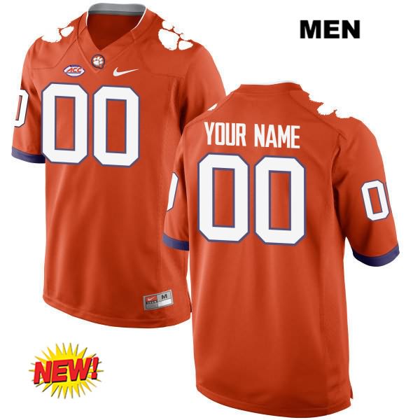 Men's Clemson Tigers #00 Custom Stitched Orange New Style Authentic customize Nike NCAA College Football Jersey VUU3046QH